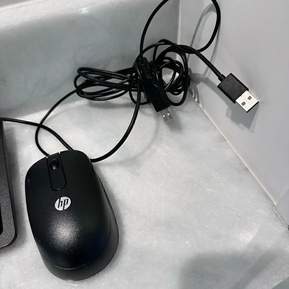 HP USB Slim Style Enhanced Keyboard with Optical Wired Mouse Bundled Black